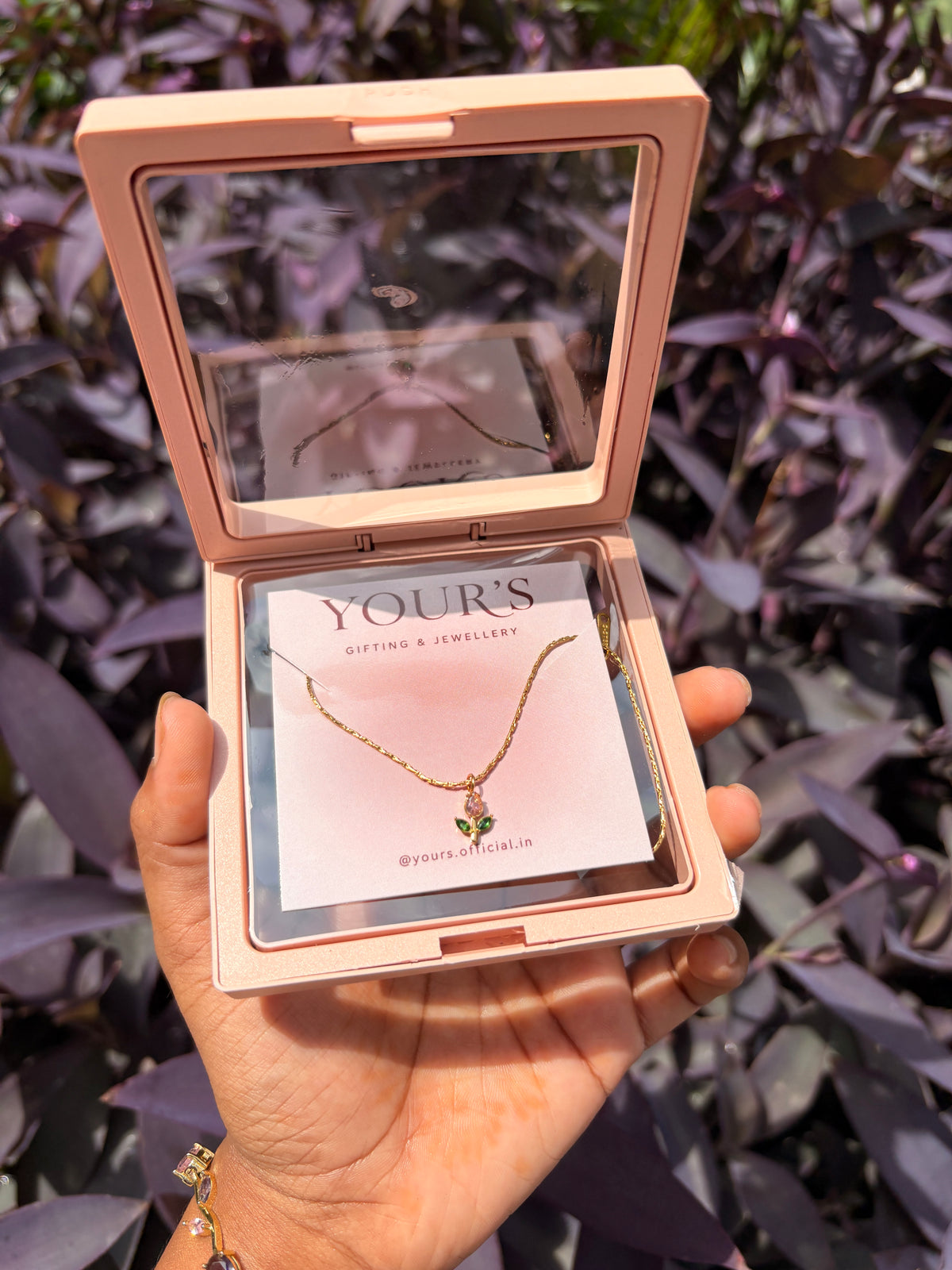 🌷 Pink Tulip Necklace