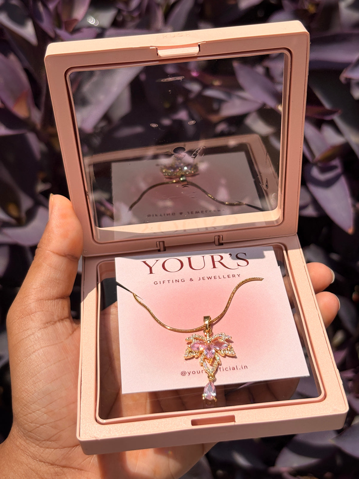 Aurielle Pink Leaf Necklace 🌸💗