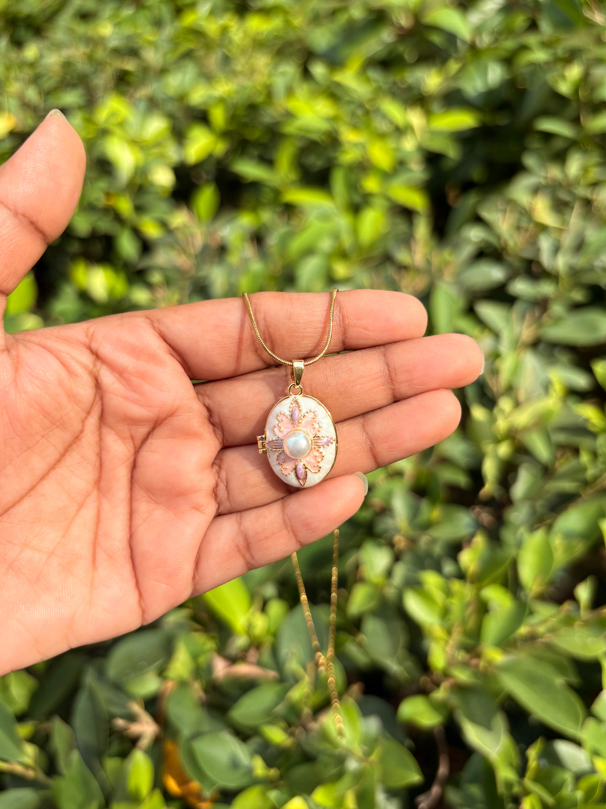 🌸 Pearl Blossom Secret Locket Necklace