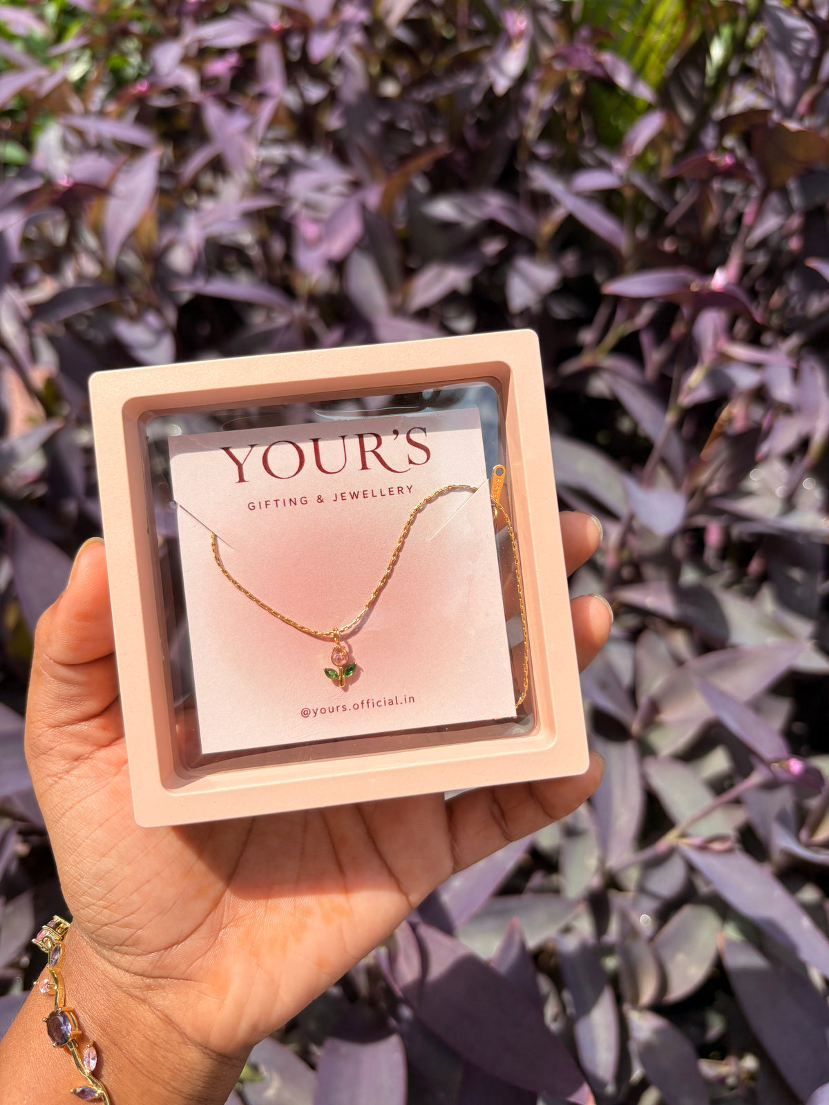🌷 Pink Tulip Necklace