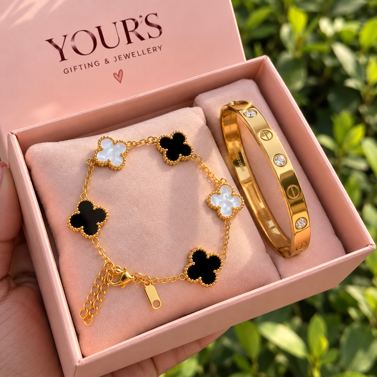 ✨ Luxe Clover Bracelet Set