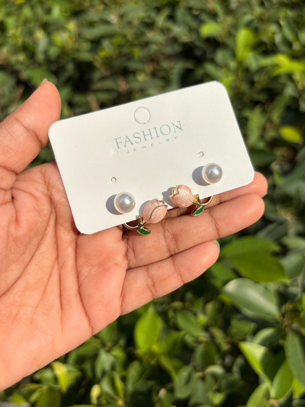✨ Korean Pearl Tulip Earrings