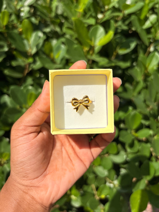 Golden Bow Adjustable Ring 🎀✨
