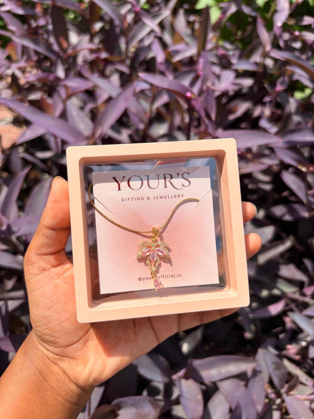 Aurielle Pink Leaf Necklace 🌸💗