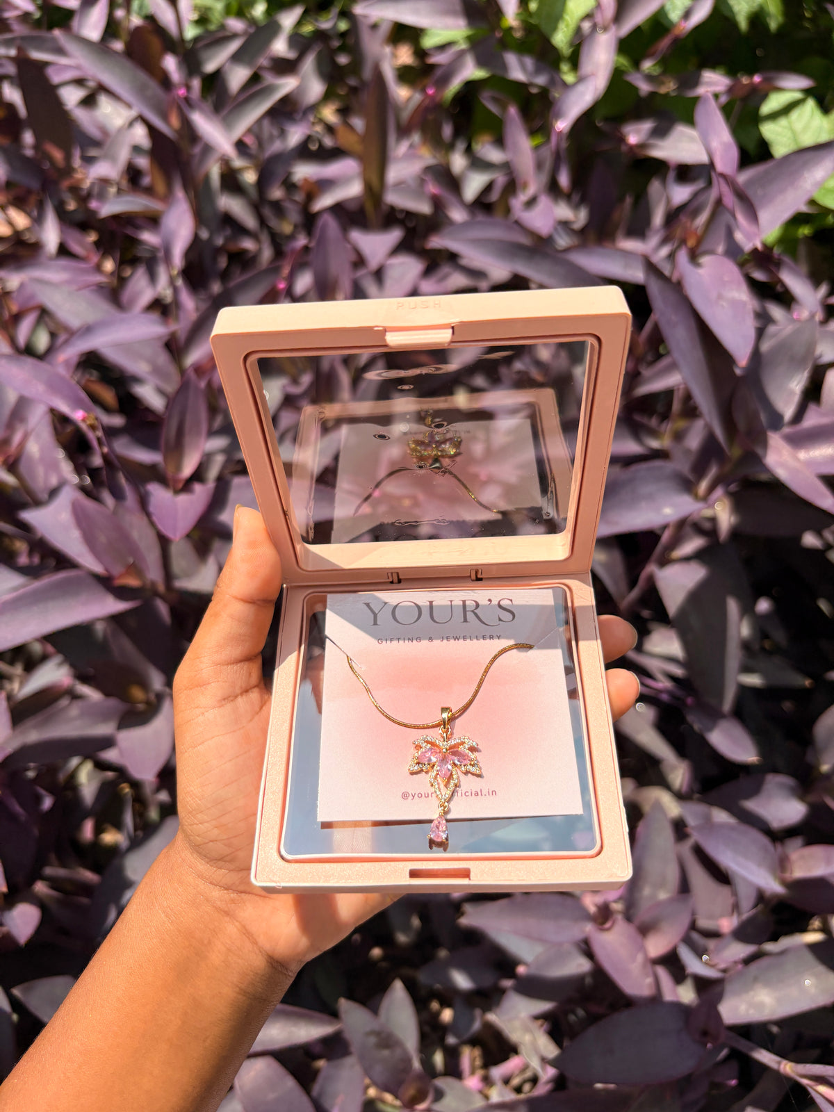 Aurielle Pink Leaf Necklace 🌸💗