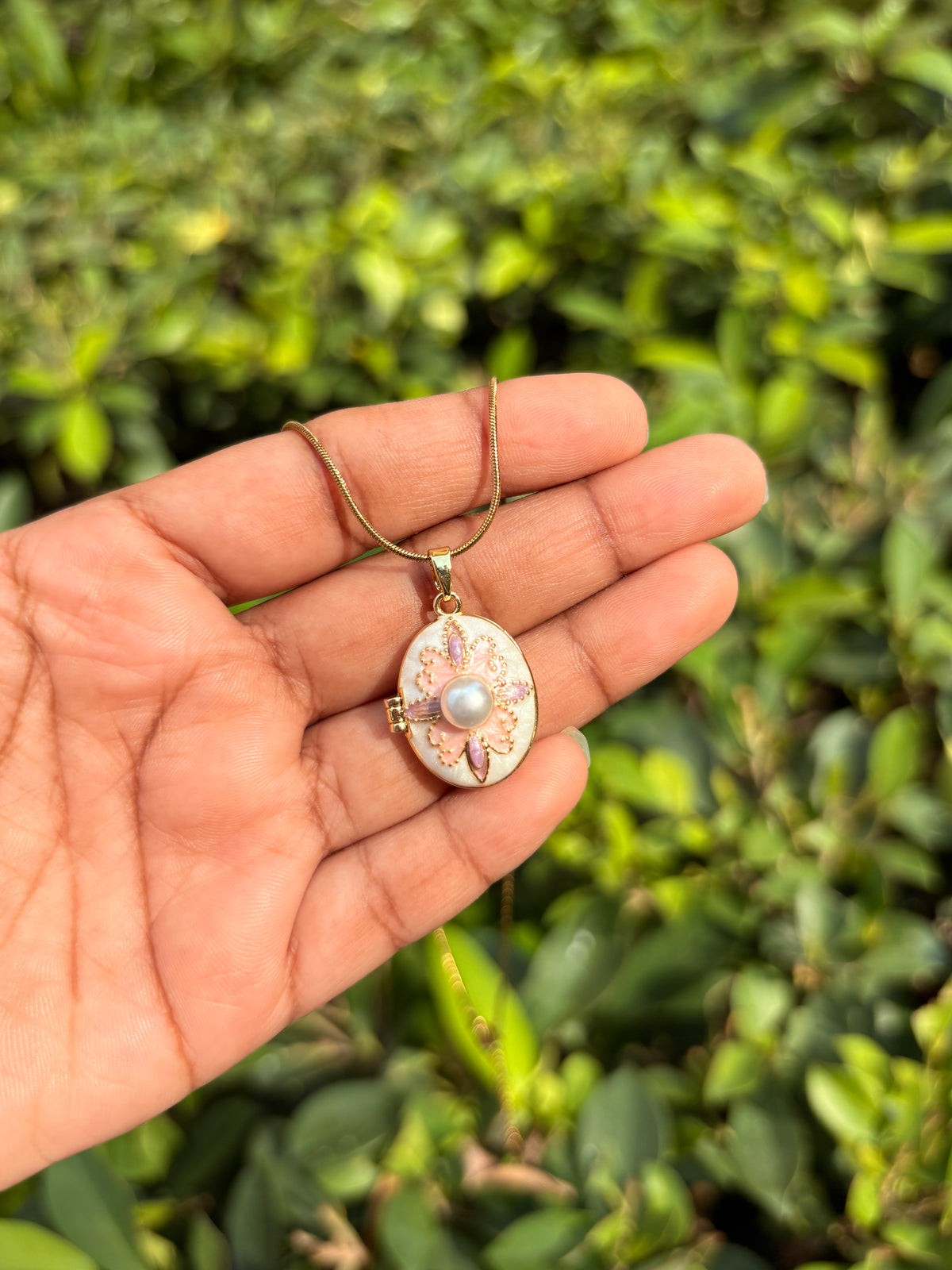 🌸 Pearl Blossom Secret Locket Necklace