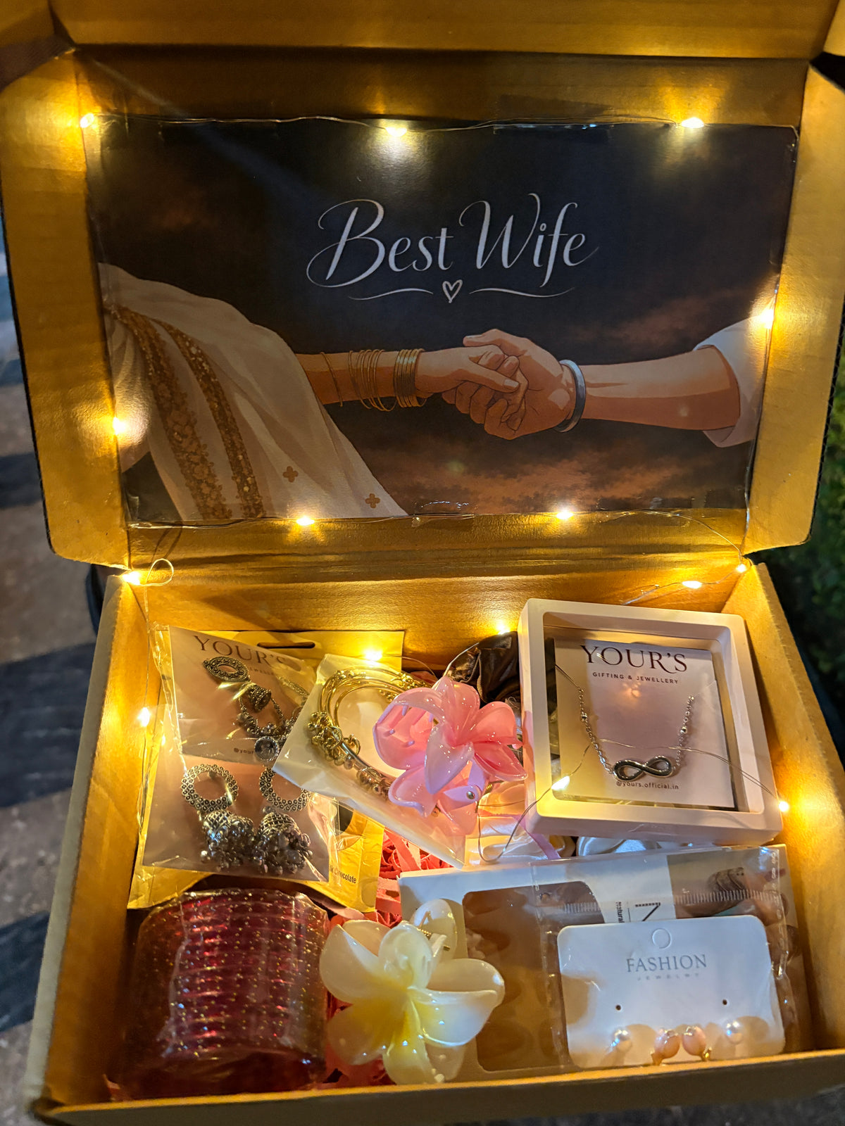 💝 Best Wife – Luxury Love & Jewellery Gift Box ✨